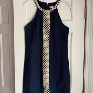Lilly Pulitzer Pearl Shift Dress True Navy Size 2 Worn Once
